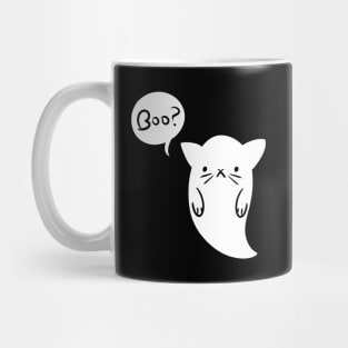 Halloween Boo Ghost Cat Version Black Mug